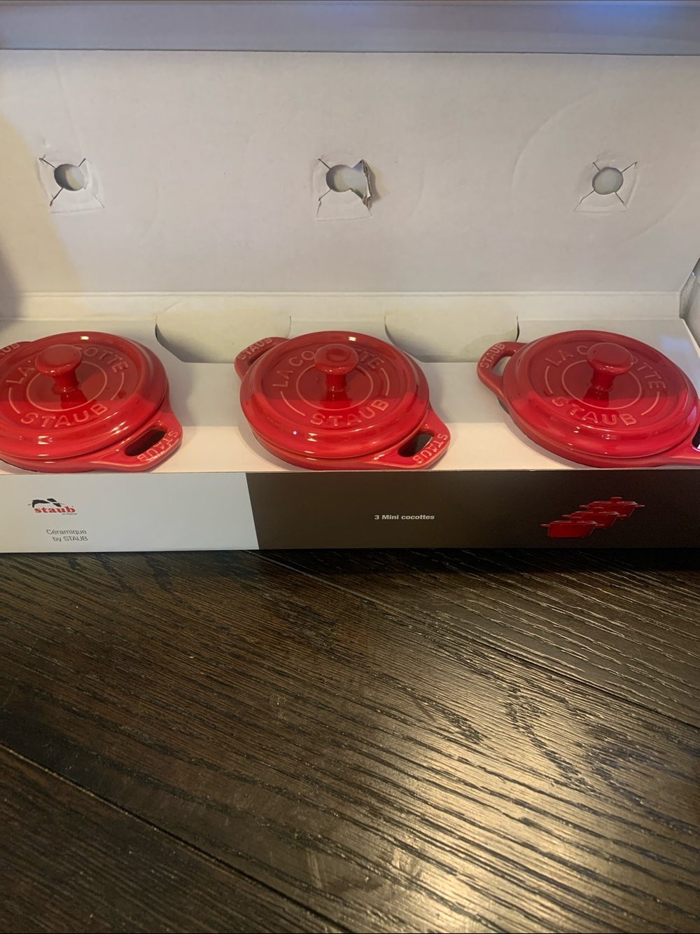 NEVER USED! Staub Mini Cocottes Set in Bright Red